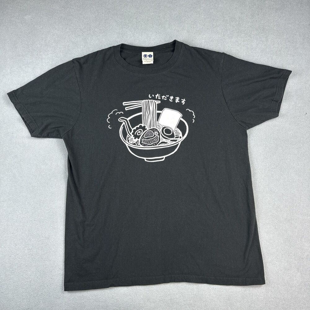 Buden Shouten Shirt Mens Large Black Ramen Bowl Japanese Graphic Tee Itadakimasu